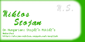 miklos stojan business card